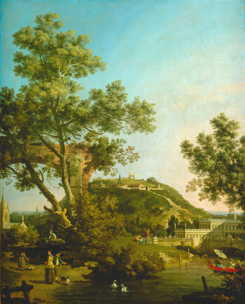 Giovanni Antonio Canal (Canaletto). English landscape with a castle