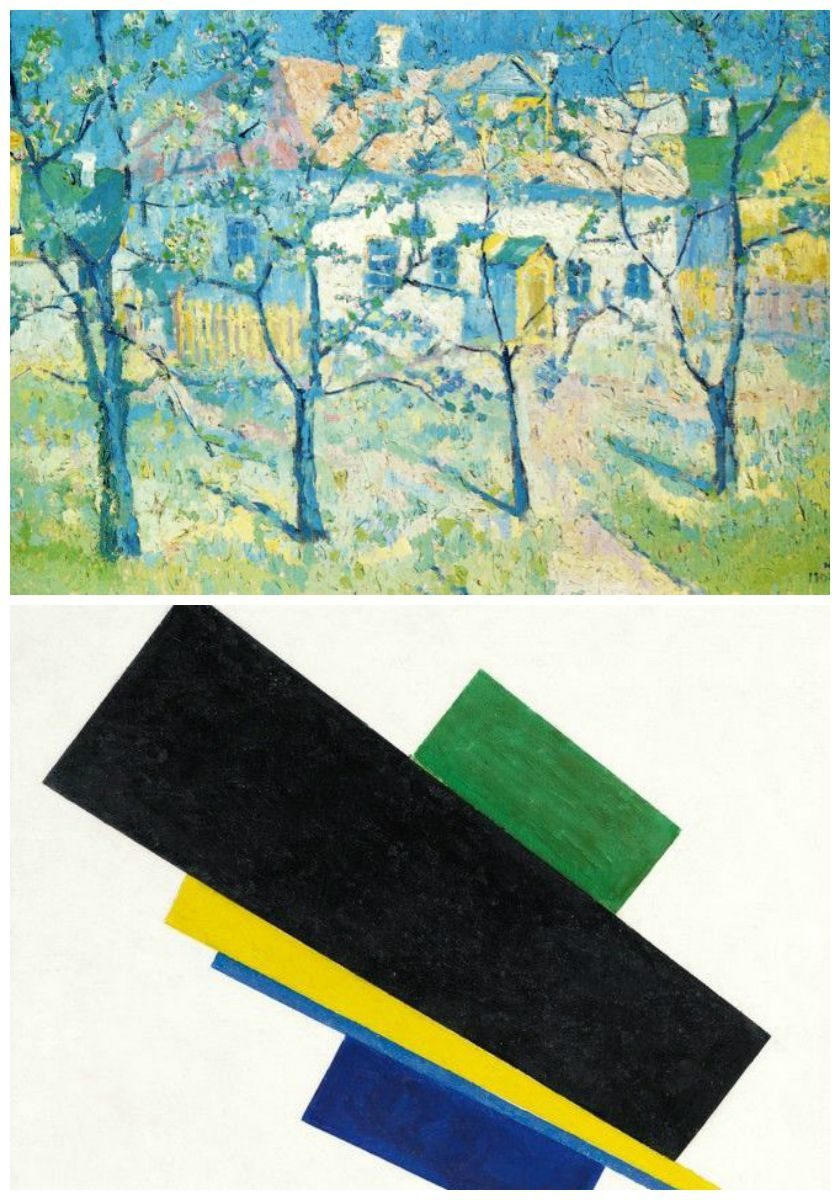 Kazimir Malevich argued that art developed from Impressionism to Suprematism. He developed in the sa Kazimir Malevich argued that art developed from Impressionism to Suprematism. He developed in the sa