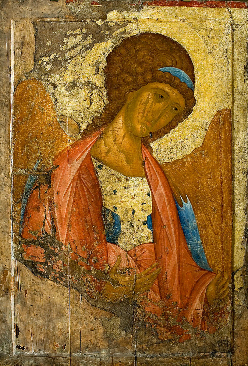 Предп. Андрей Рублев. Икона Звенигородского чина — Архангел Михаил.
Ок. 1410—1415 гг. Коллекция ГТГ Предп. Андрей Рублев. Икона Звенигородского чина — Архангел Михаил.
Ок. 1410—1415 гг. Коллекция ГТГ