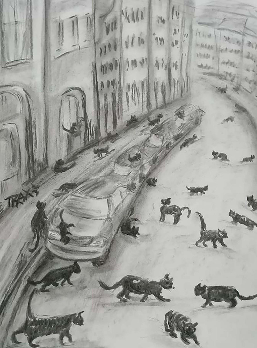 Friday the 13th Black Cats Art by Diana Dimova -TRAXI
