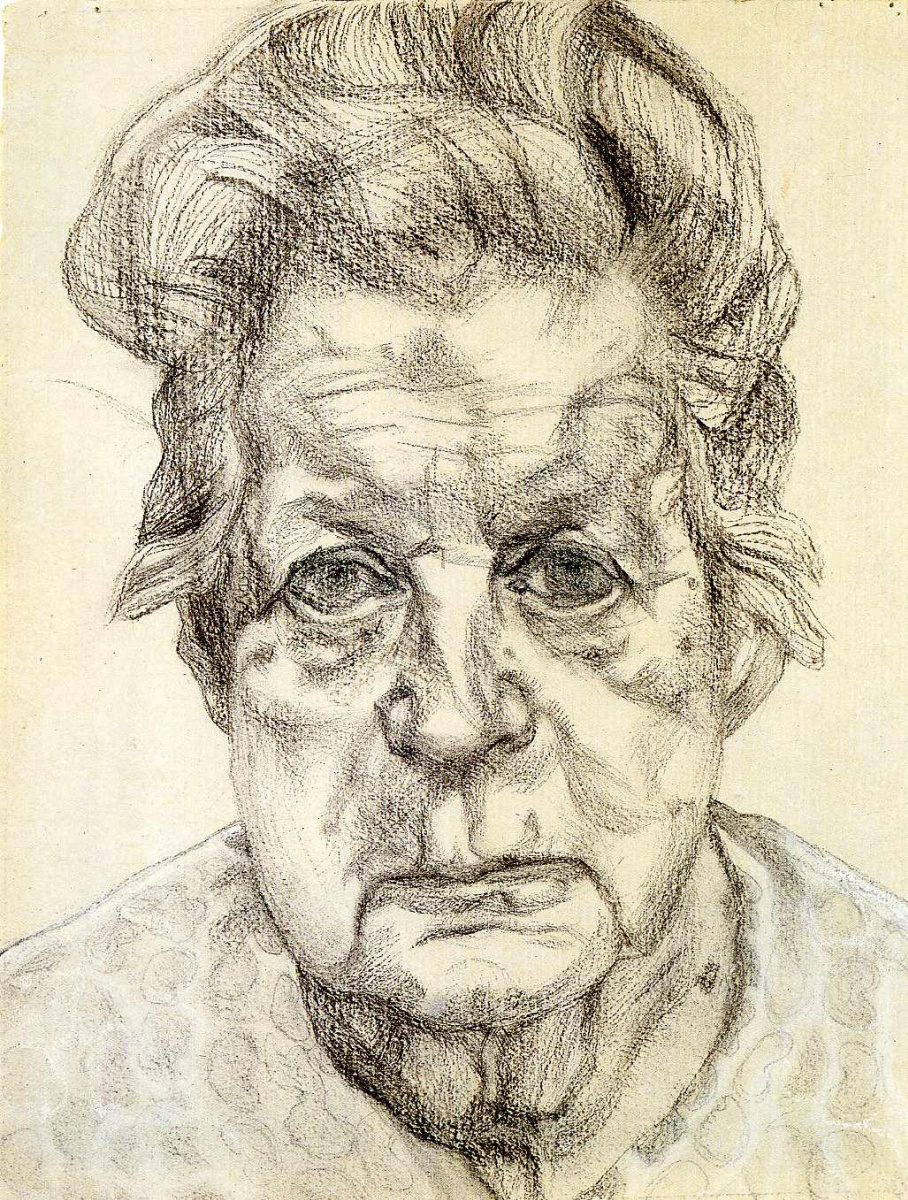 Lucien Freud. Portrait of an elderly woman
