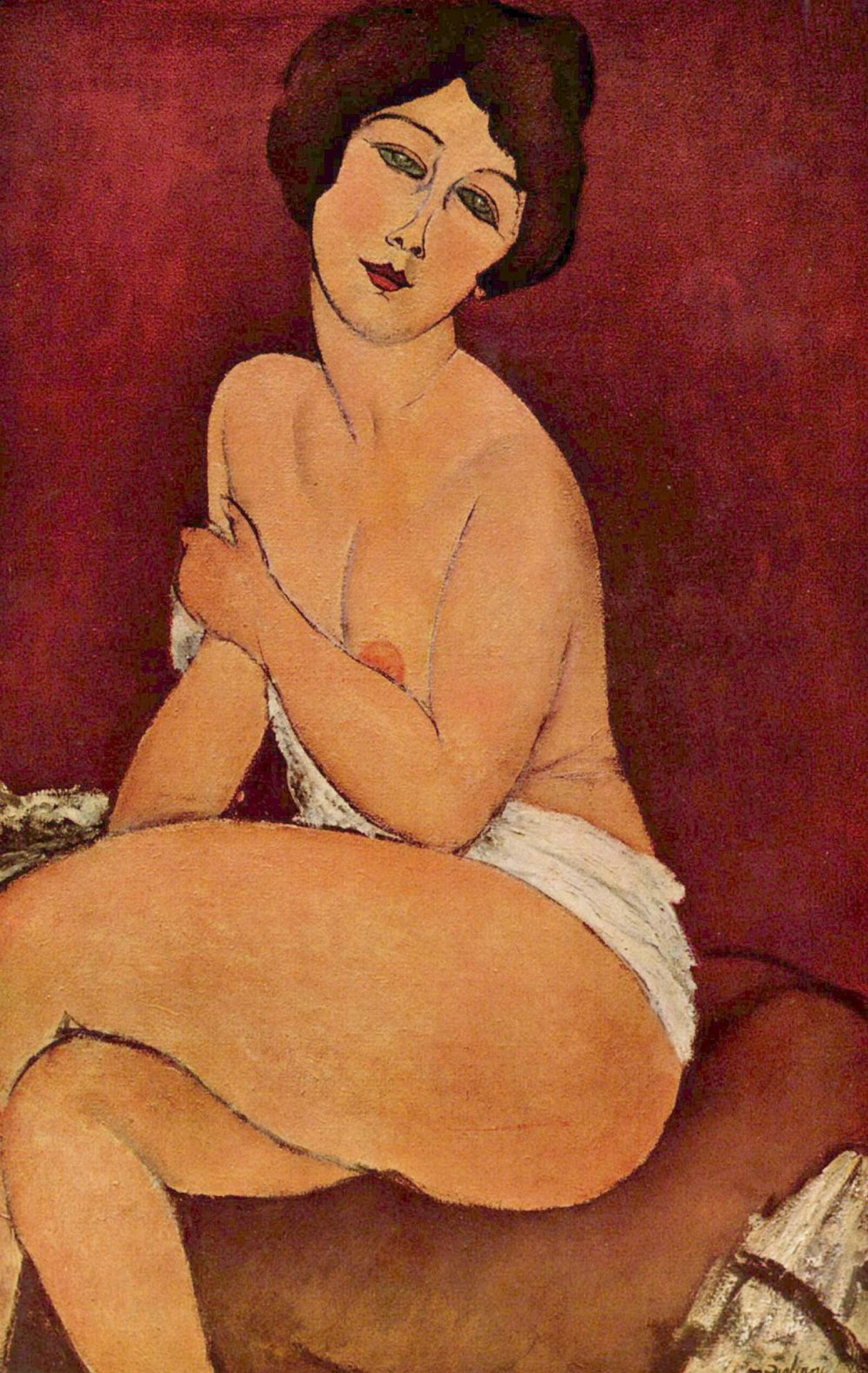 Nude seated on a sofa 1917 60 100 cm by Amedeo Modigliani