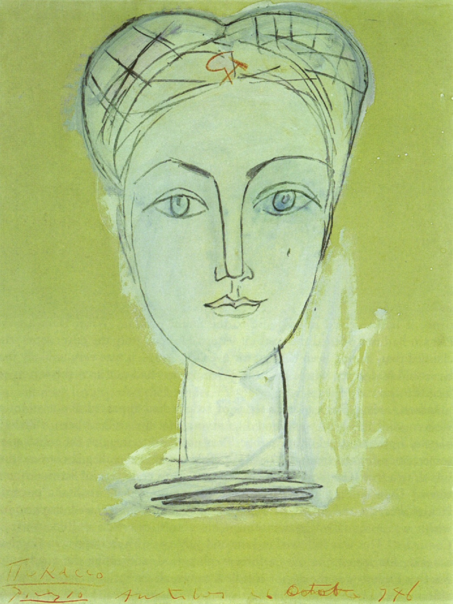 Pablo Picasso. Portrait of Francoise, with the hammer and sickle