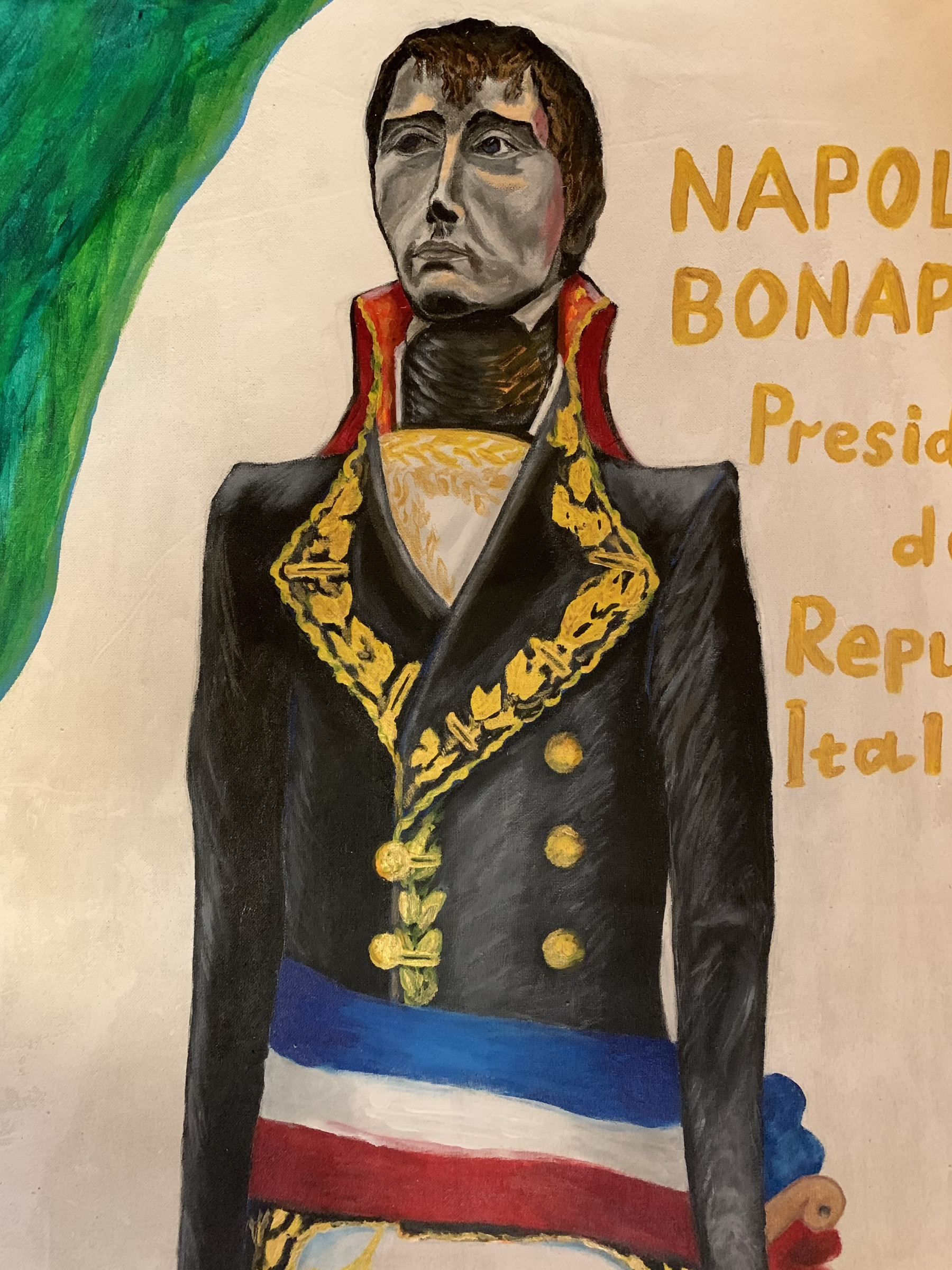 Portrait of the first President of the Italian Republic Napoleon Bonaparte,  2021, 90×170 cm by Serge Jagat: History, Analysis & Facts