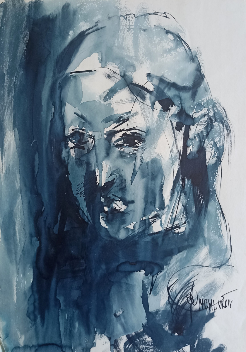 Yuri Gurov. A woman's portrait with a tear