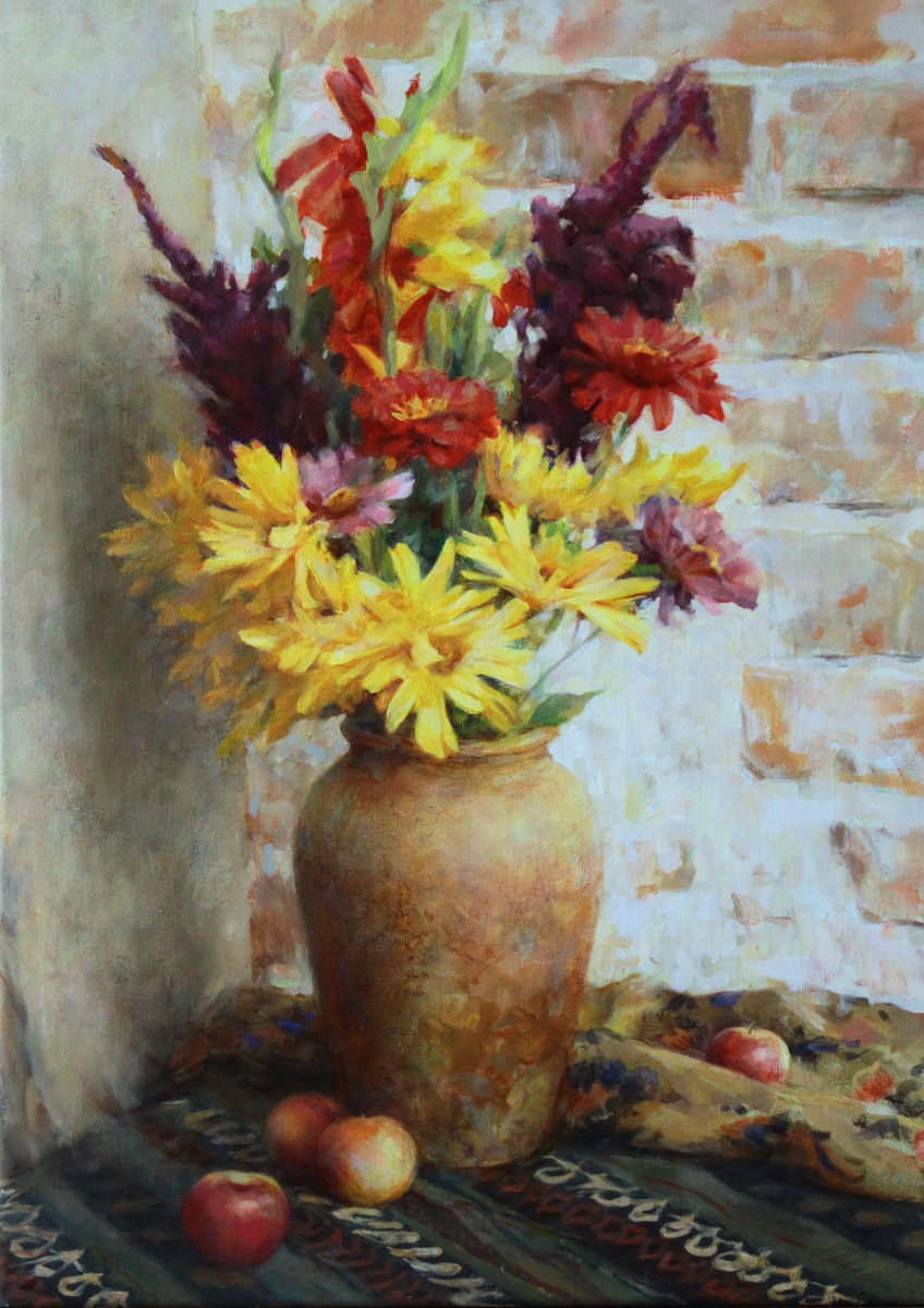 Alexander Vladimirovich Kanukov. Still life with yellow flowers