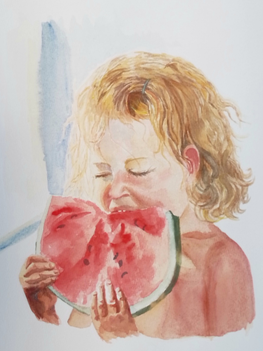 Larisa Viktorovna Dutova. The girl with the watermelon