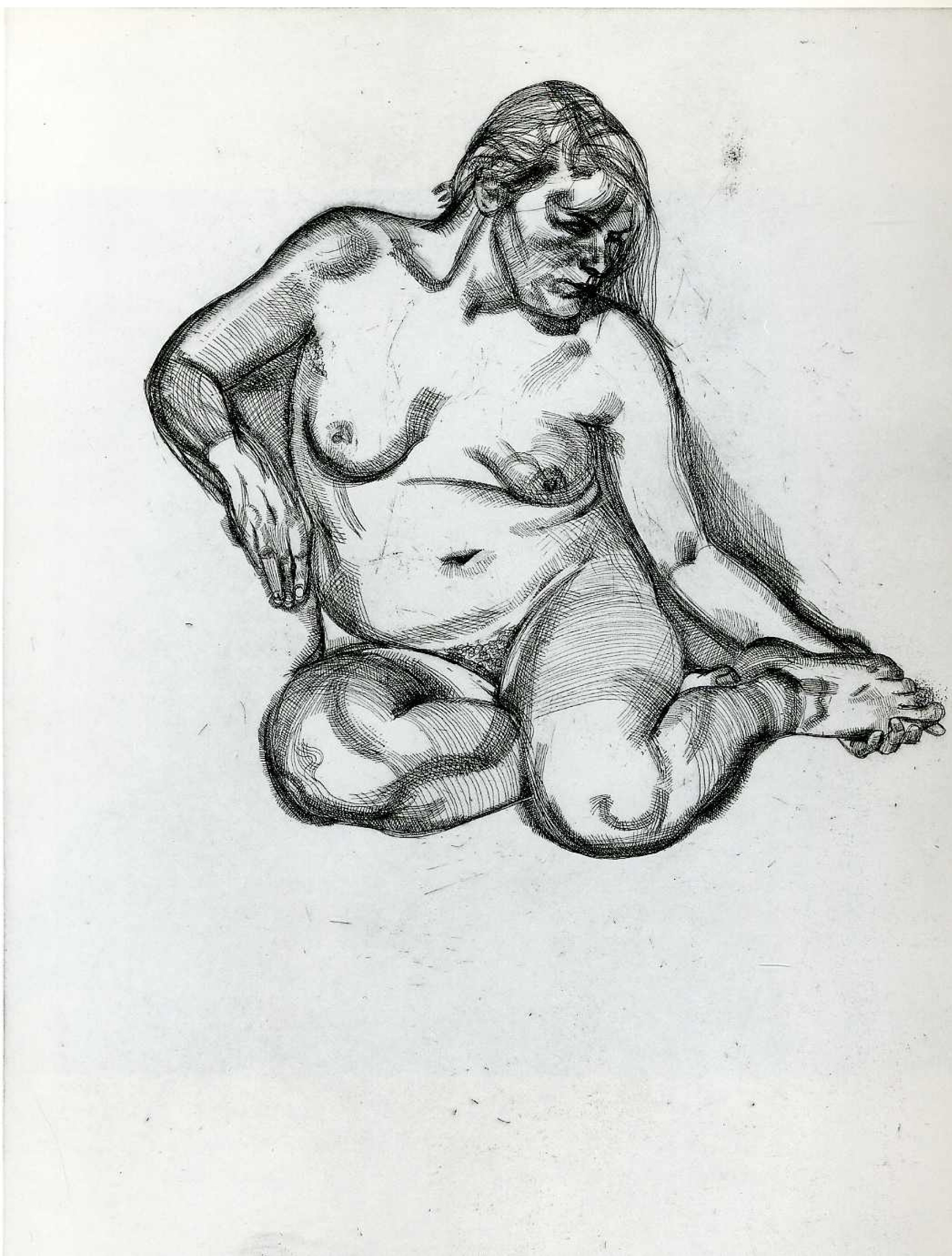 Люсьен Фрейд - Голая женщина, 1978, 24×32 см: Описание произведения | Артхив