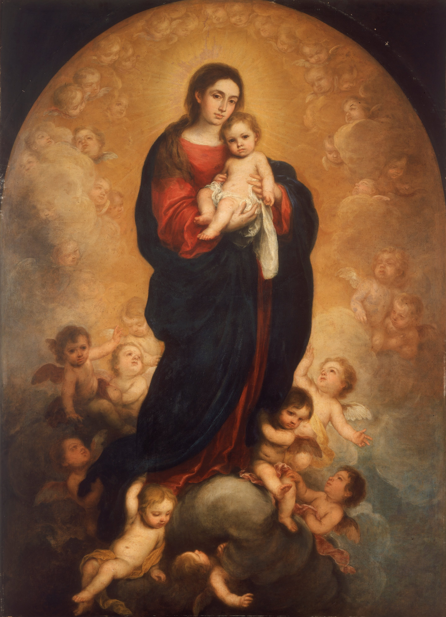 Suposición retirarse obtener Bartolomé Esteban Murillo Virgen y el Niño en la Gloria, 1673, 169×236 cm:  Descripción de la obra | Arthive