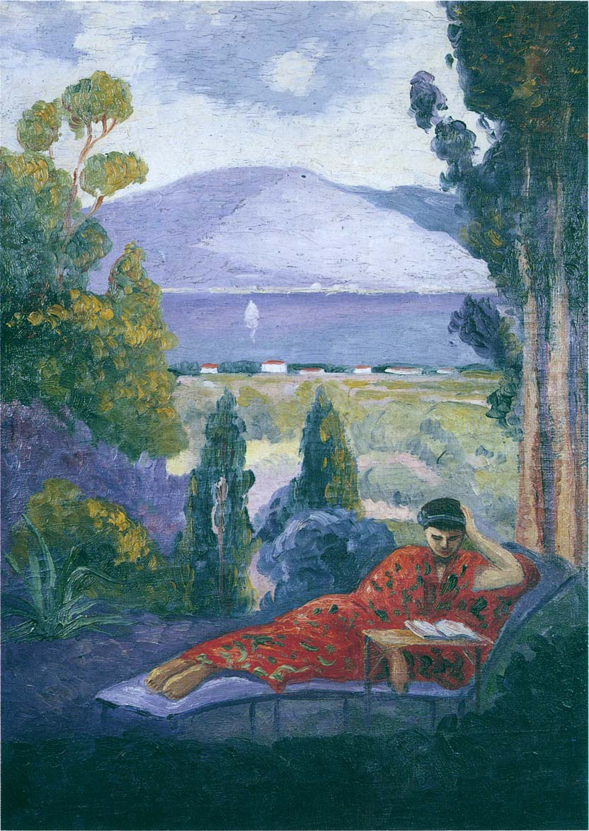 Henri Lebasque. Woman in a Mediterranean landscape
