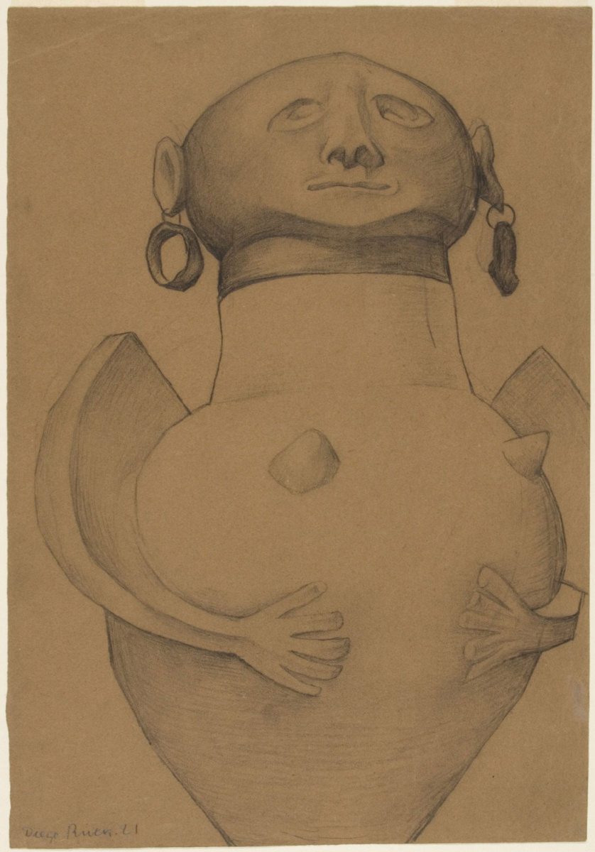 Diego Maria Rivera. Anthropomorphic Etruscan vase