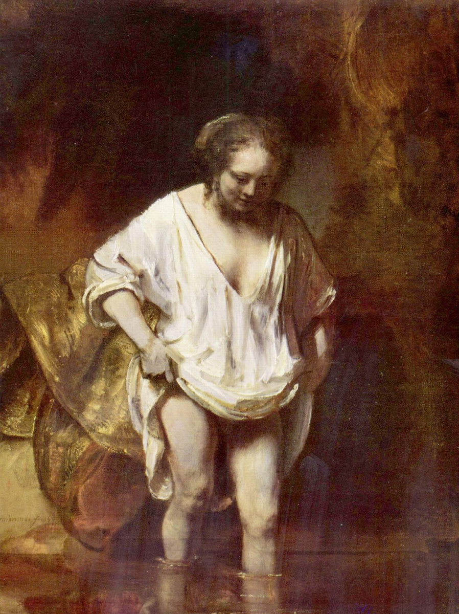Rembrandt Harmenszoon van Rijn. Woman bathing in a stream (Hendrickje Stoffels?)