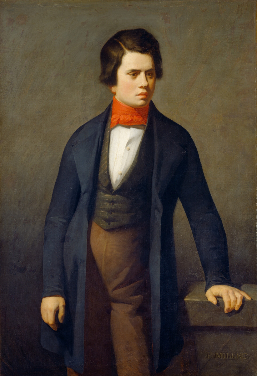 Jean-François Millet. Portrait of a young man. Leconte de lille