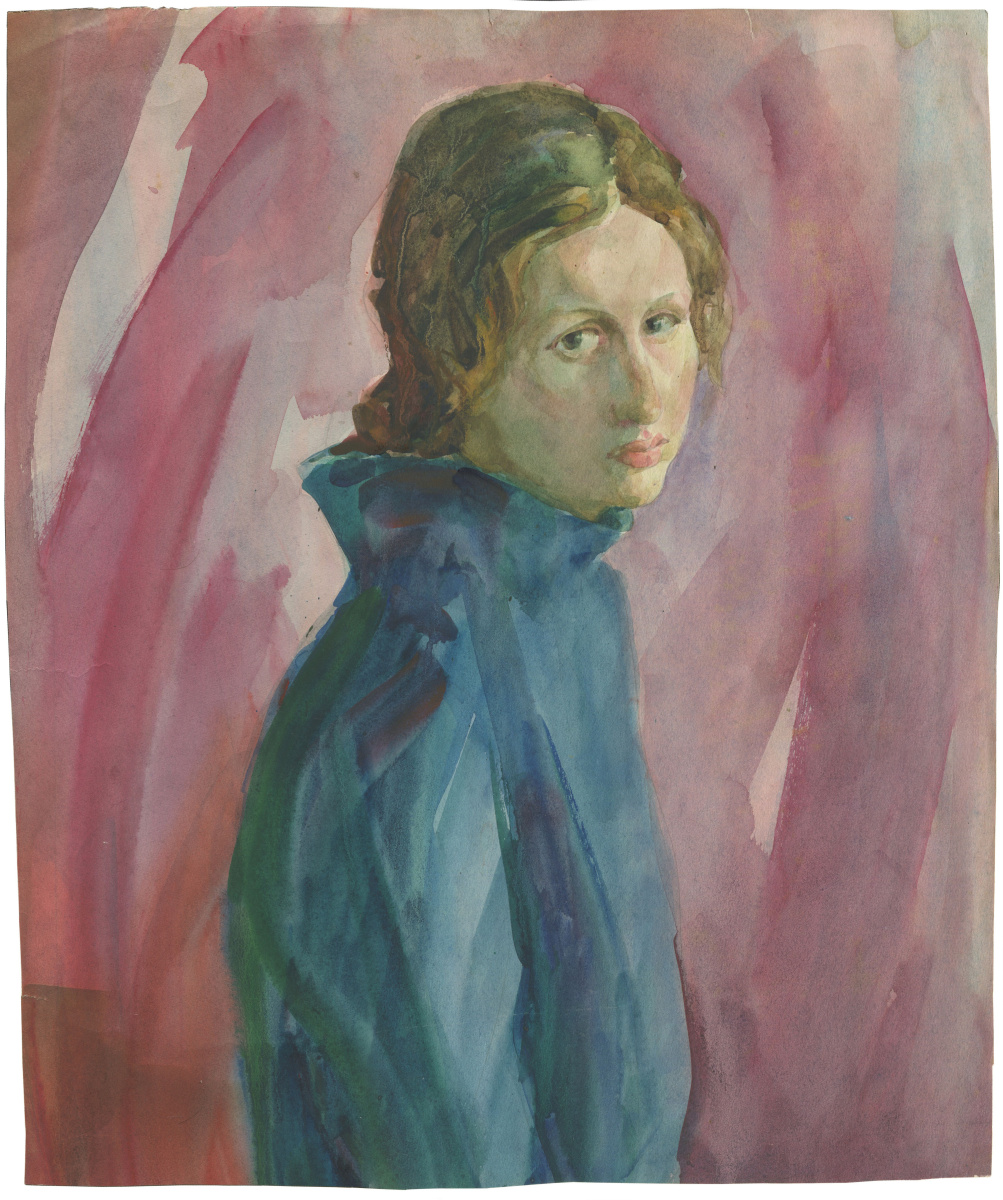 Alexandrovich Rudolf Pavlov. Portrait of a girl in a blue sweater.