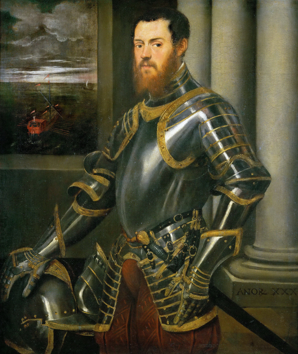 Jacopo (Robusti) Tintoretto. Portrait of an unknown man in armor