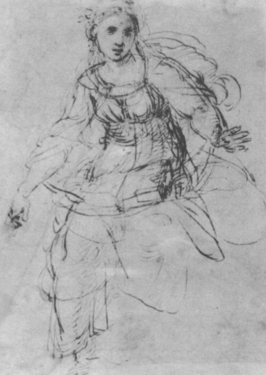 Raphael Sanzio. Study ceiling frescoes of the stanza della senyatura Theology