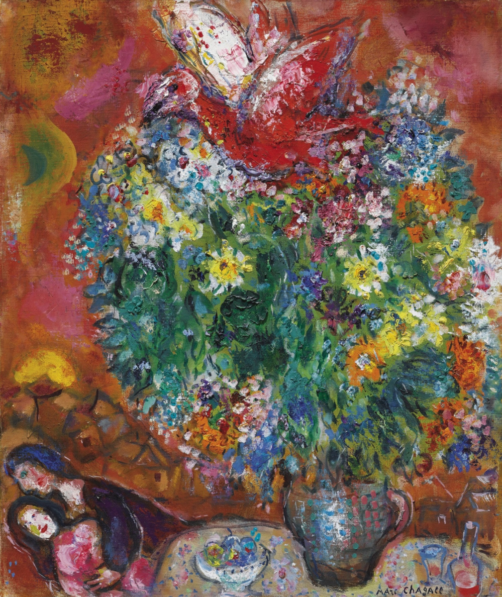 Marc Chagall. Flowers and lovers