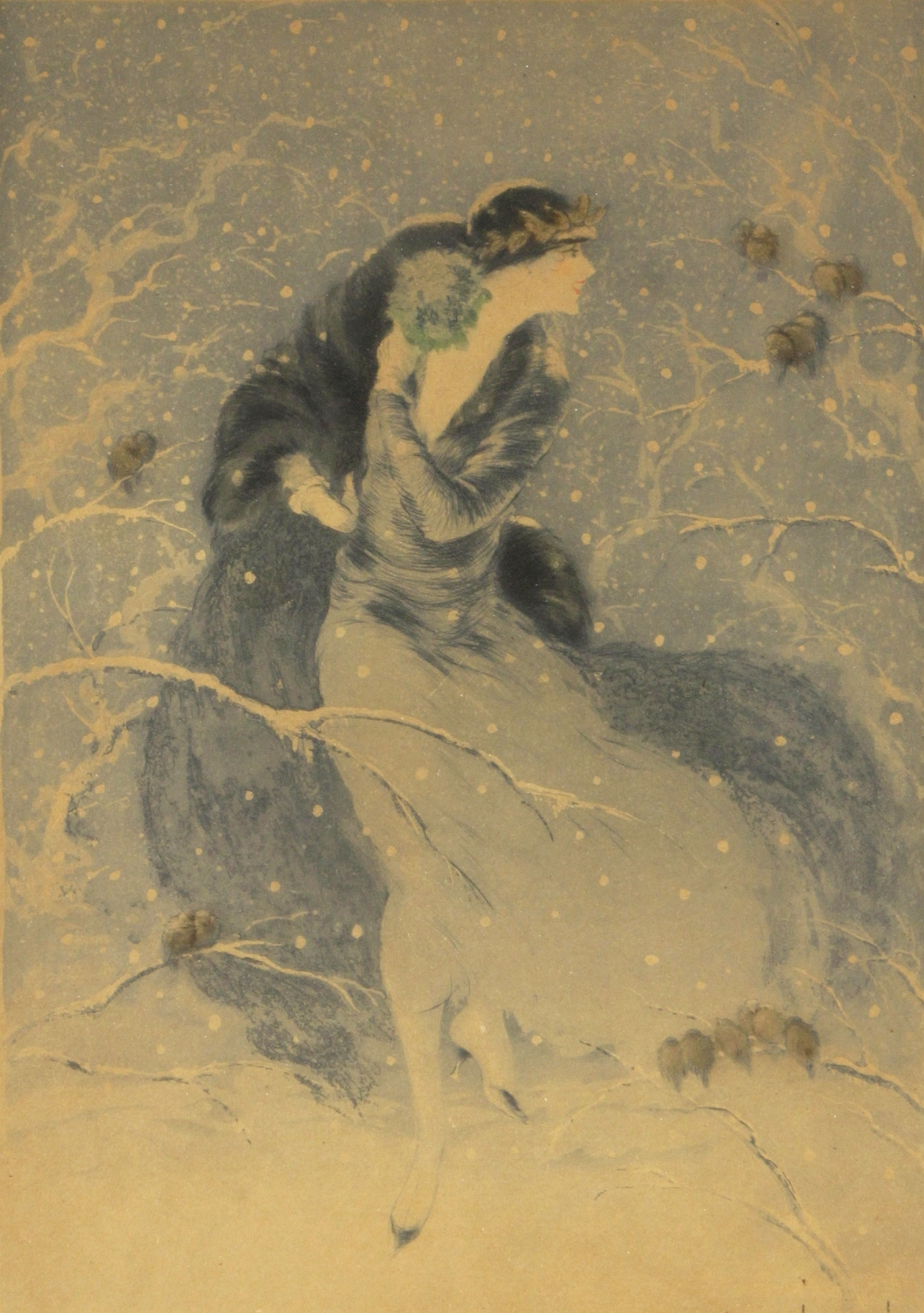 Winter bouquet. 1924, 1924, 36×44 cm by Louis Icart: History