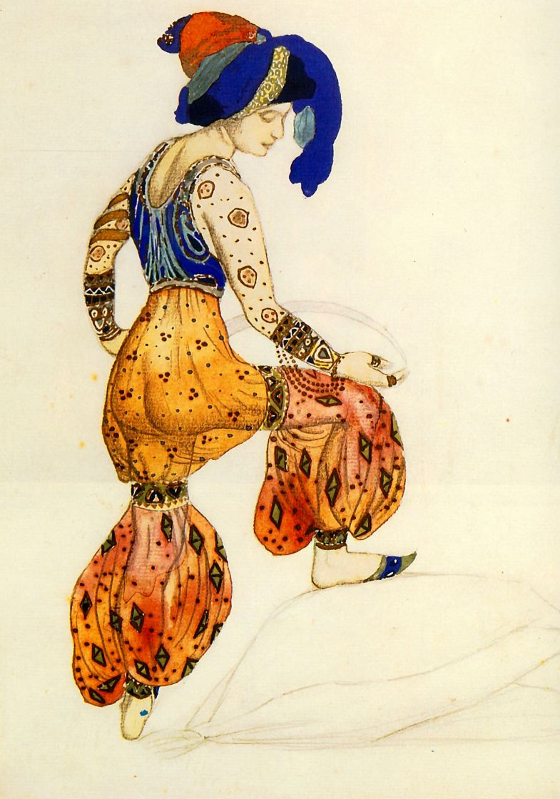 Lev (Leon) Bakst. The sketch of a costume of Blue sultans for the ballet "Scheherazade"