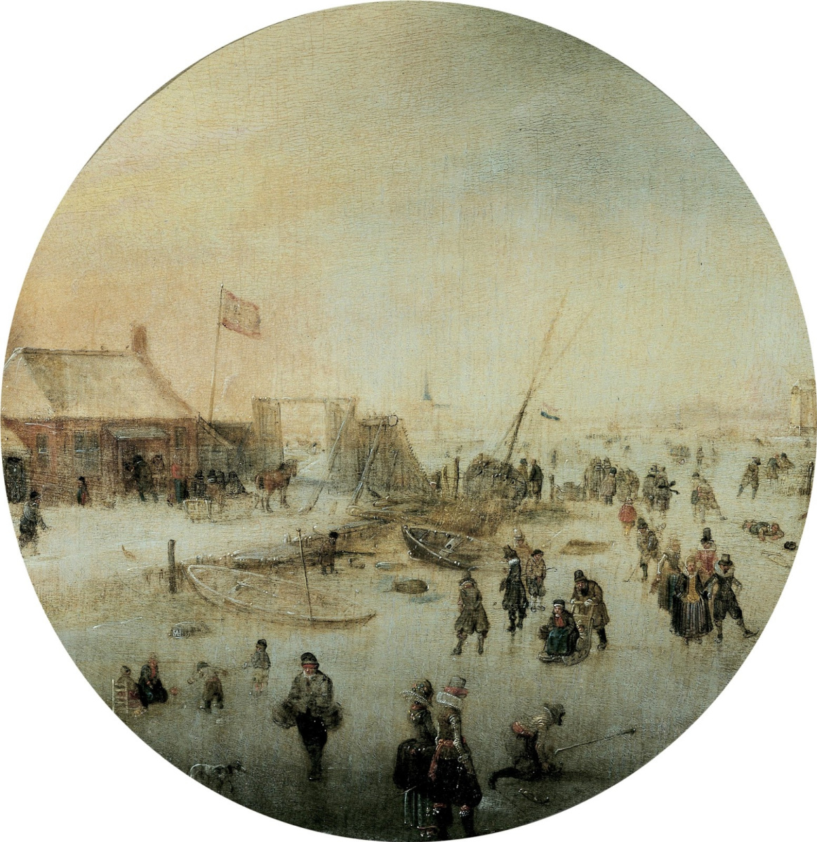 Hendrik Avercamp. Winter landscape with skaters and golfers