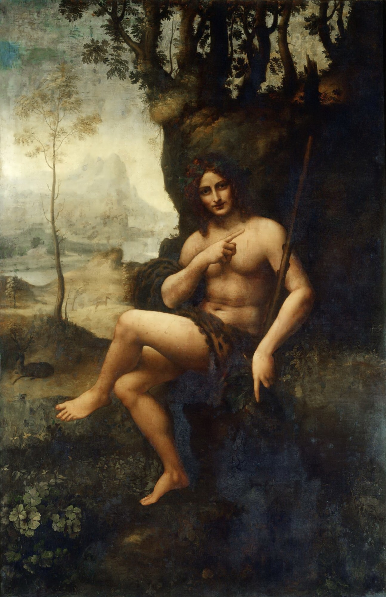 Leonardo da Vinci. Bacchus (St. John the Baptist in the wilderness)