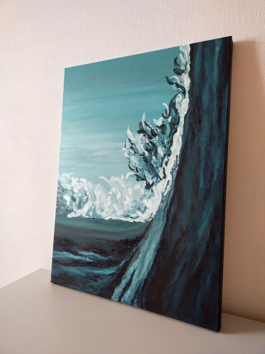 Big wave. Interior acrylic painting