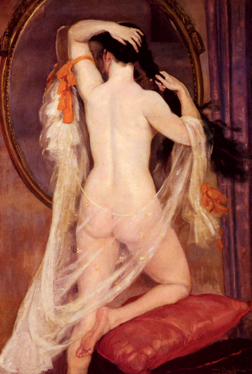 Henri Karo Delvel. Nude at the mirror