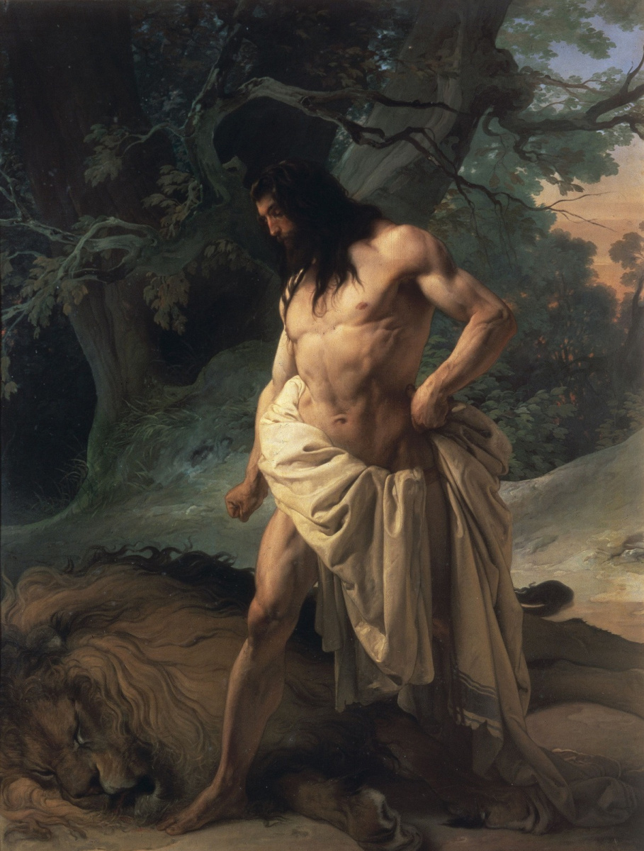 Francesco Ayets. Samson over a slain lion