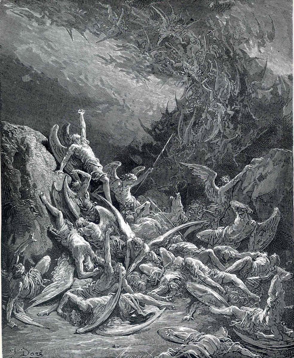 Paul Gustave Dore. Illustration to the poem "Lost Paradise"