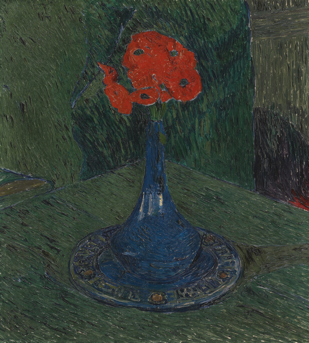 Cuno Amiet. Poppies in blue vase