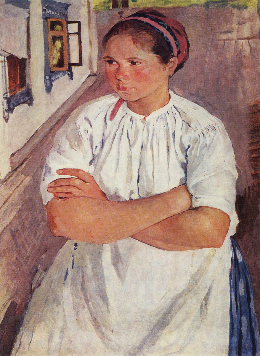 Zinaida Serebriakova. Portrait of a baby sitting