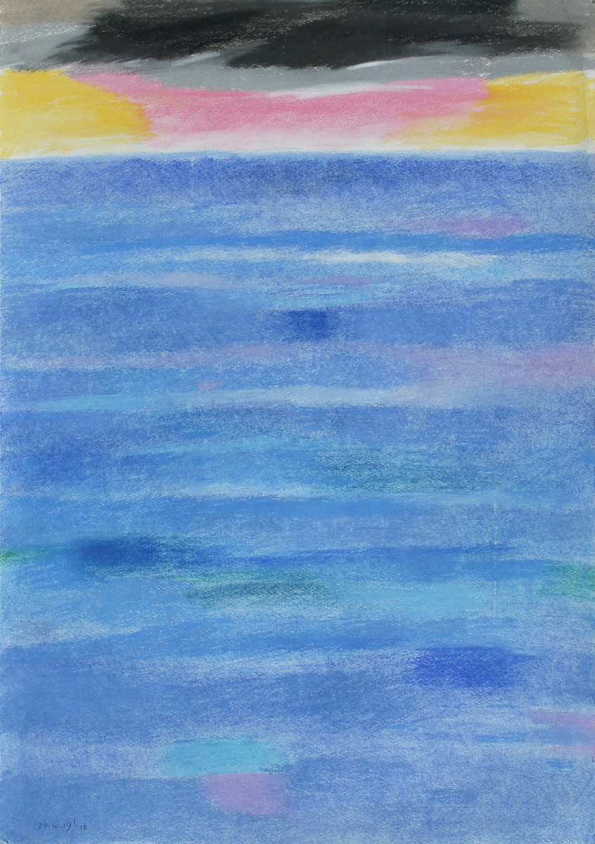 Yuri Chechenov. Lines of water and sky. The sea, soon to sunset