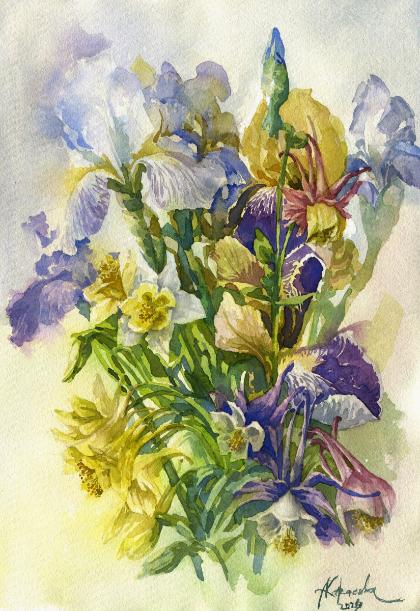 Anastasia Karaseva. Irises and watershed