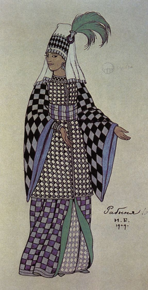 Ivan Yakovlevich Bilibin. Slave. Costume Design for the Opera by N. Rimsky-Korsakov "The Golden Cockerel"