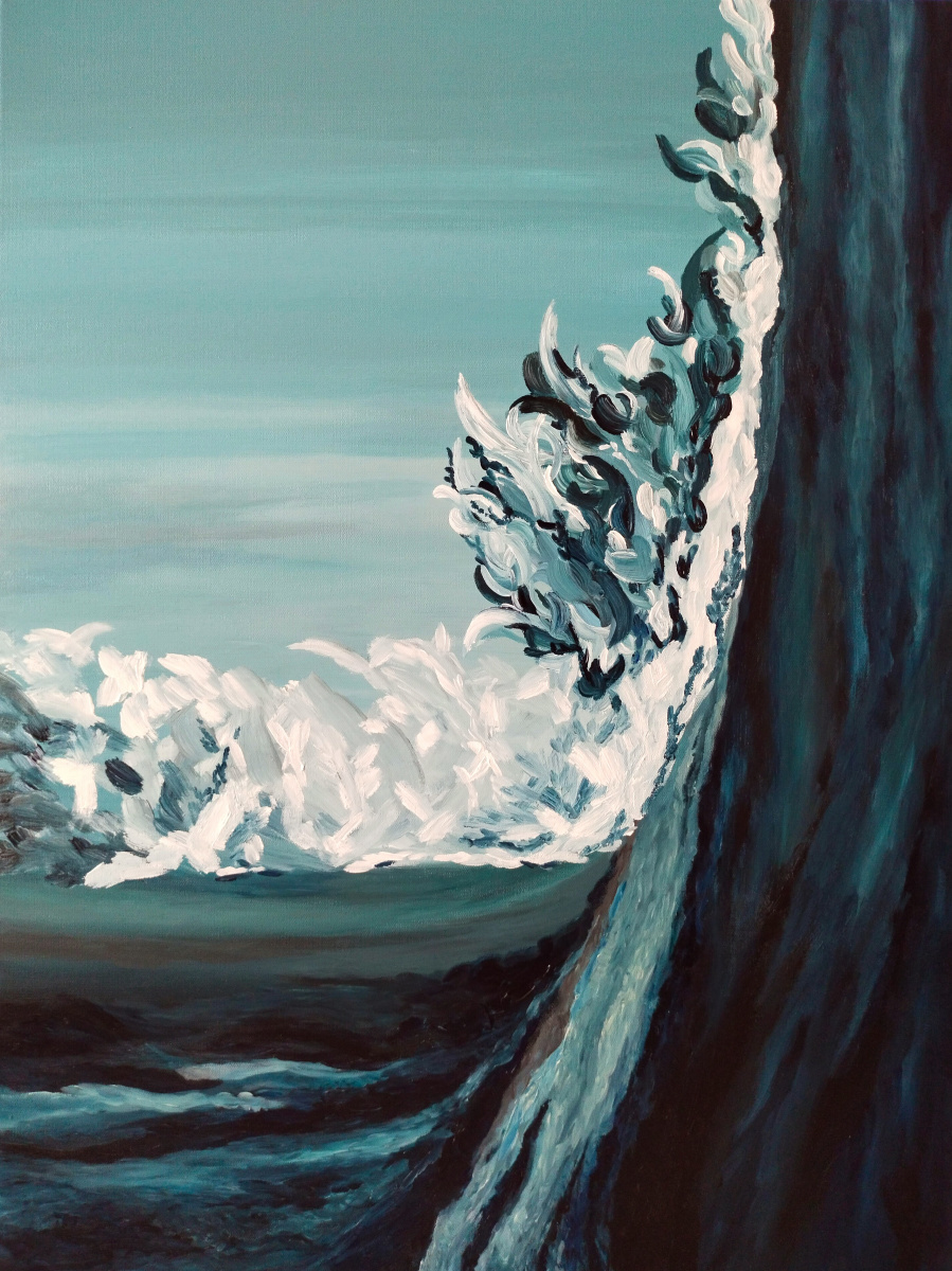 Big wave. Interior acrylic painting