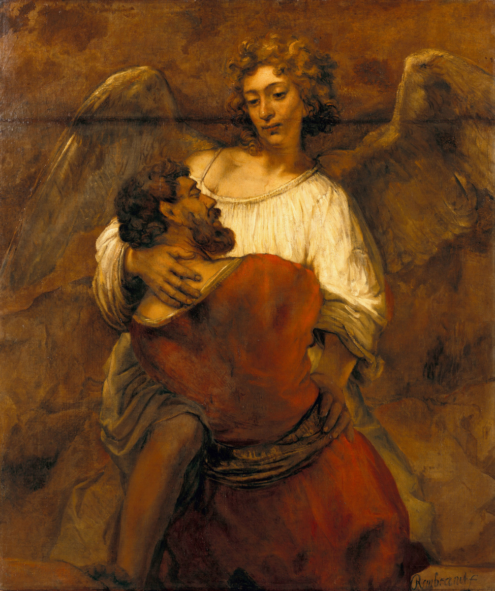 Rembrandt Harmenszoon van Rijn. Jacob wrestling with the angel