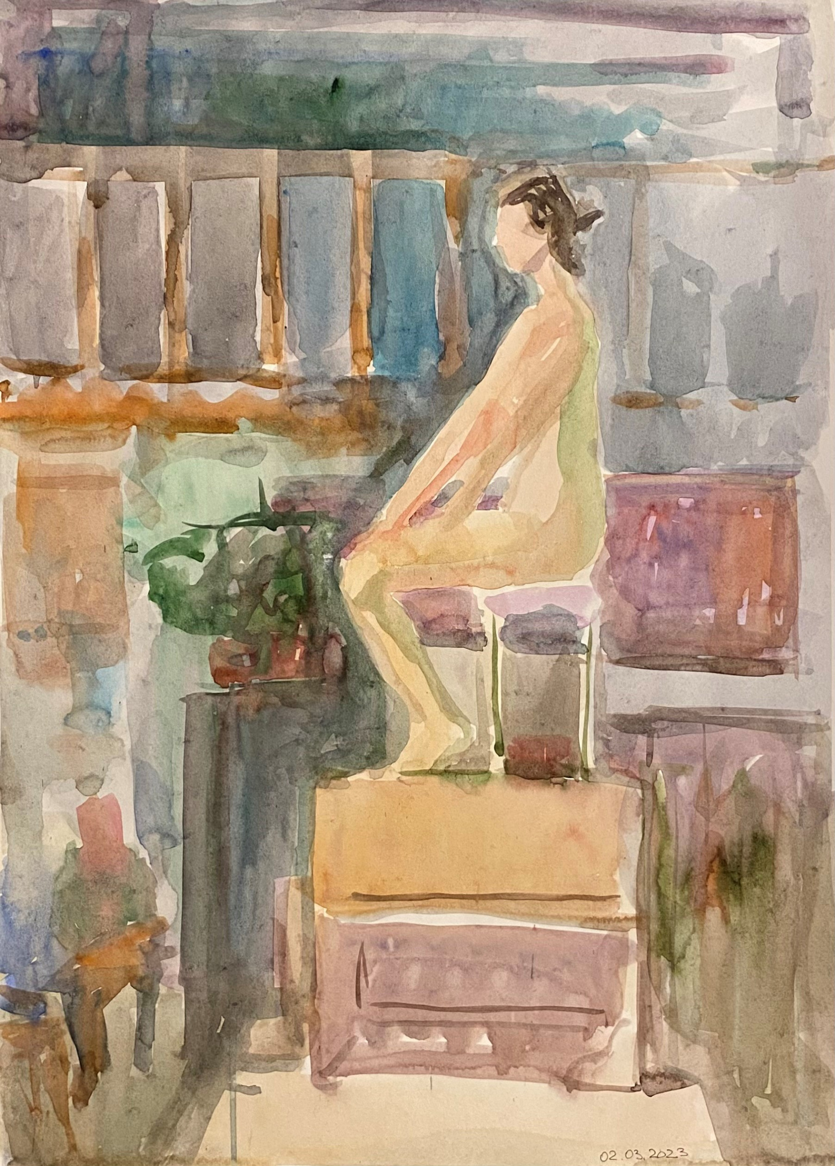 Nude model, 2023, 40×60 cm by Elena Yurievna Zueva: History, Analysis &  Facts | Arthive