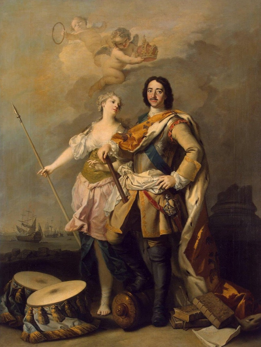 Jacopo Amigoni. Peter the Great with Minerva (with the allegorical figure of Glory)