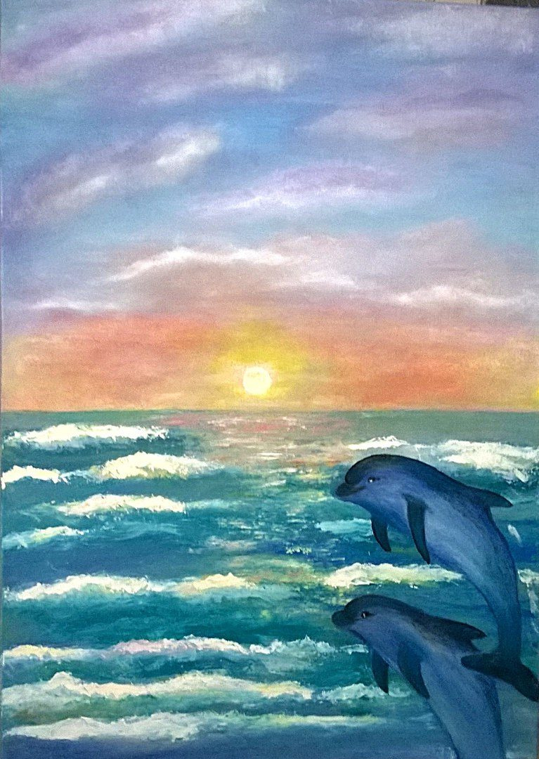 Elena Vladimirovna Verina. Sea and dolphins