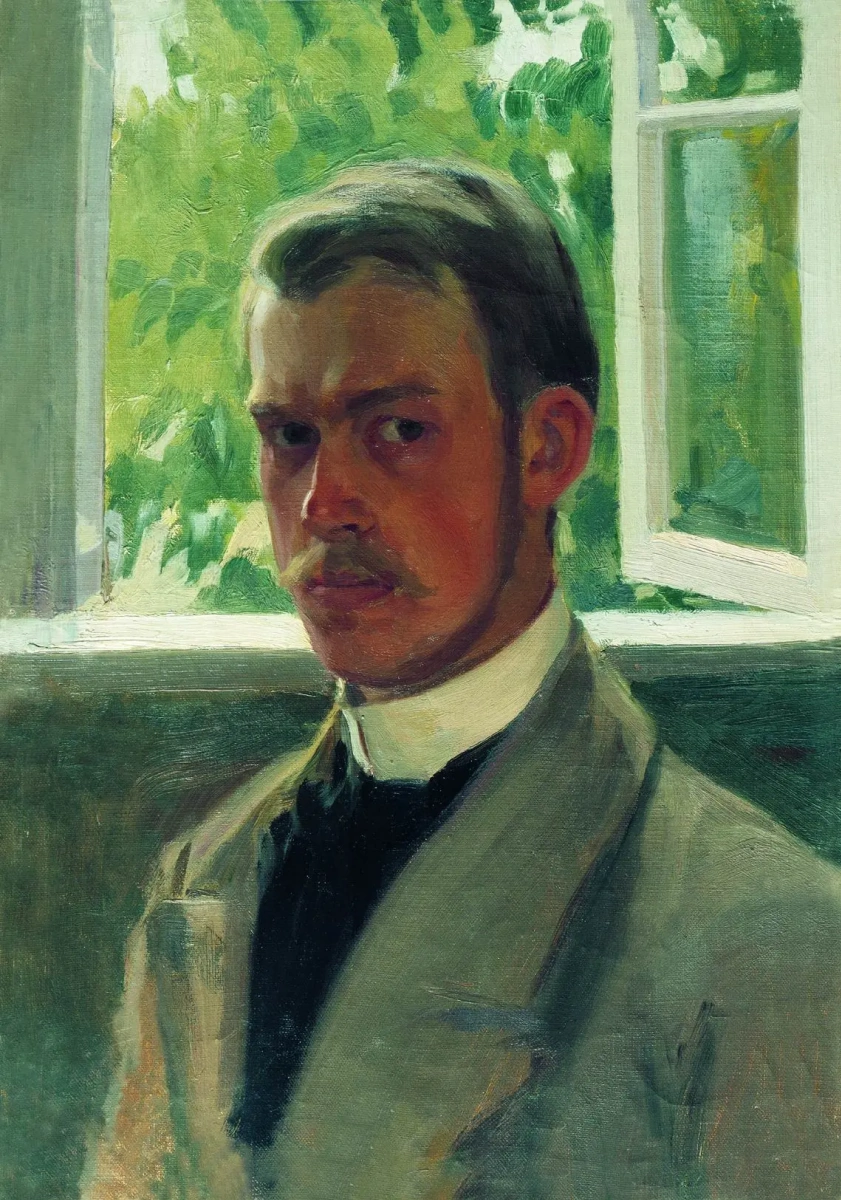 Борис Михайлович Кустодиев. Автопортрет у окна