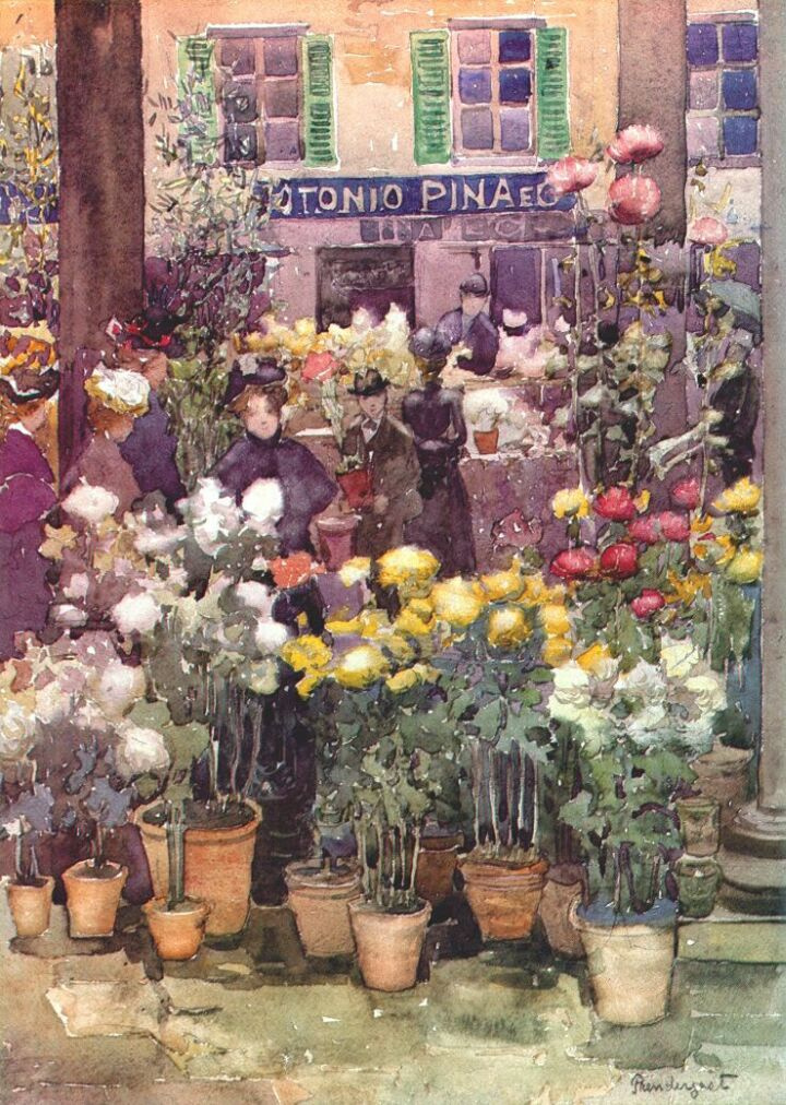 Maurice Braziel Prendergast. Italian flower market