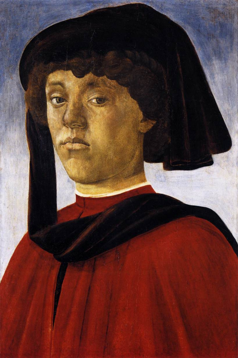 Sandro Botticelli Portrait of a young man, 1479, 33×51 cm : Descriptif ...