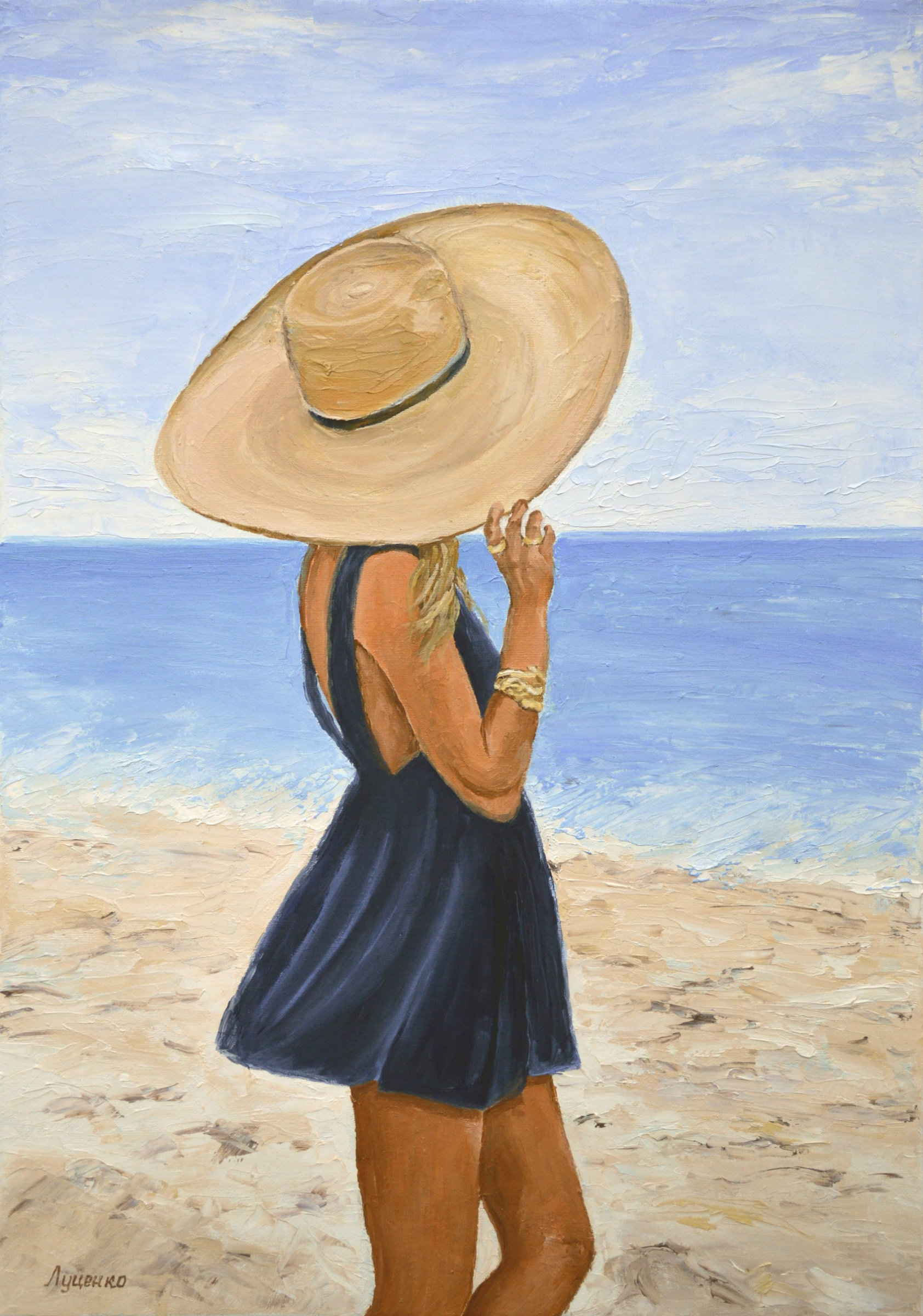 Обои Одинокая девушка на пляже