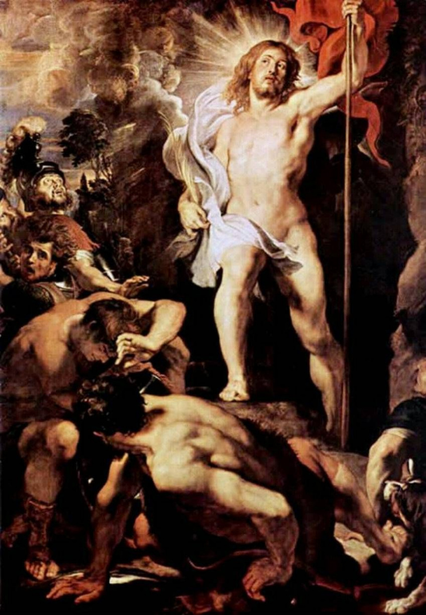 Peter Paul Rubens. The resurrection of Christ (detail, Central panel)