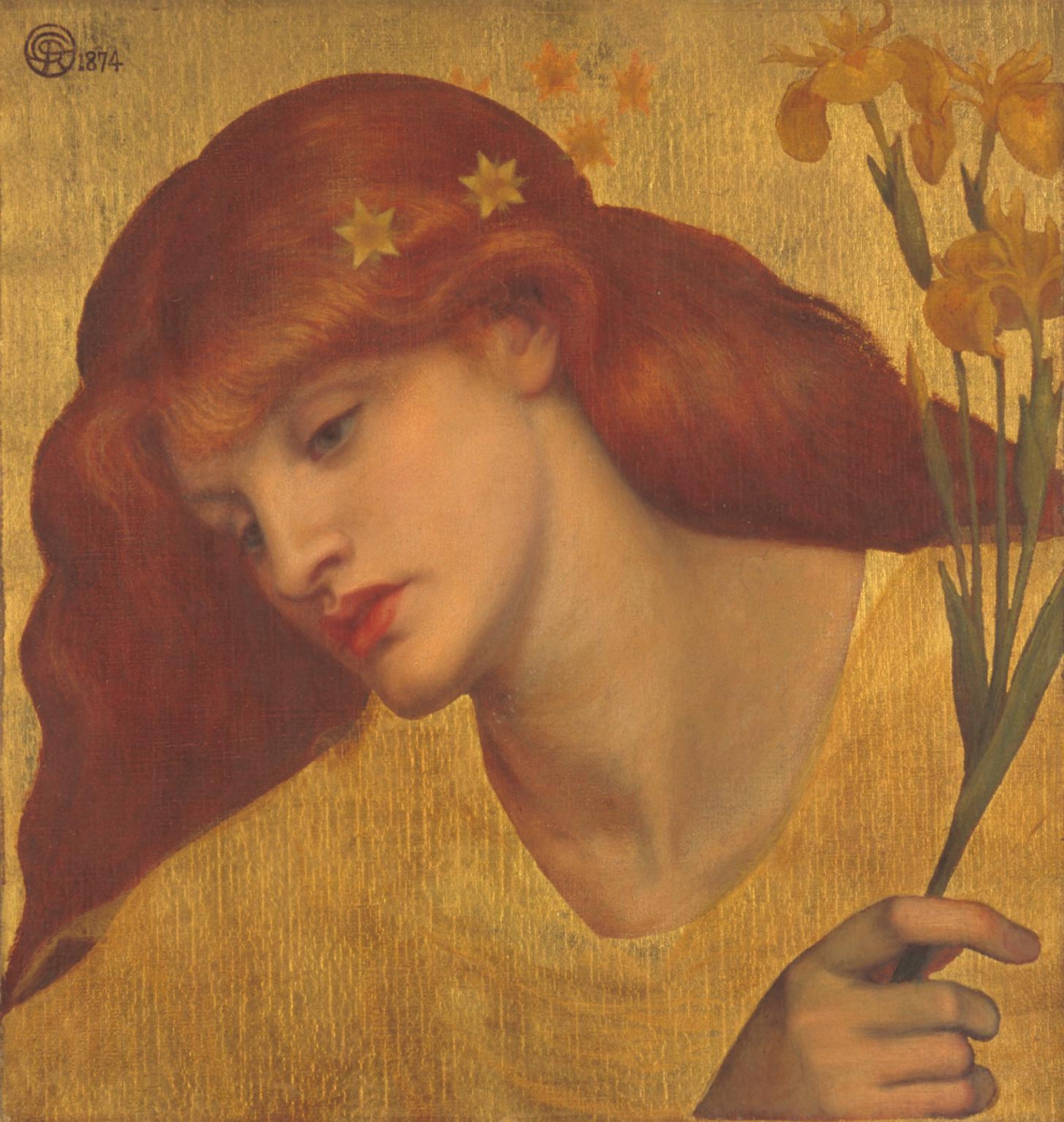Dante Gabriel Rossetti. Sancta Lilias (The Blessed Virgin)