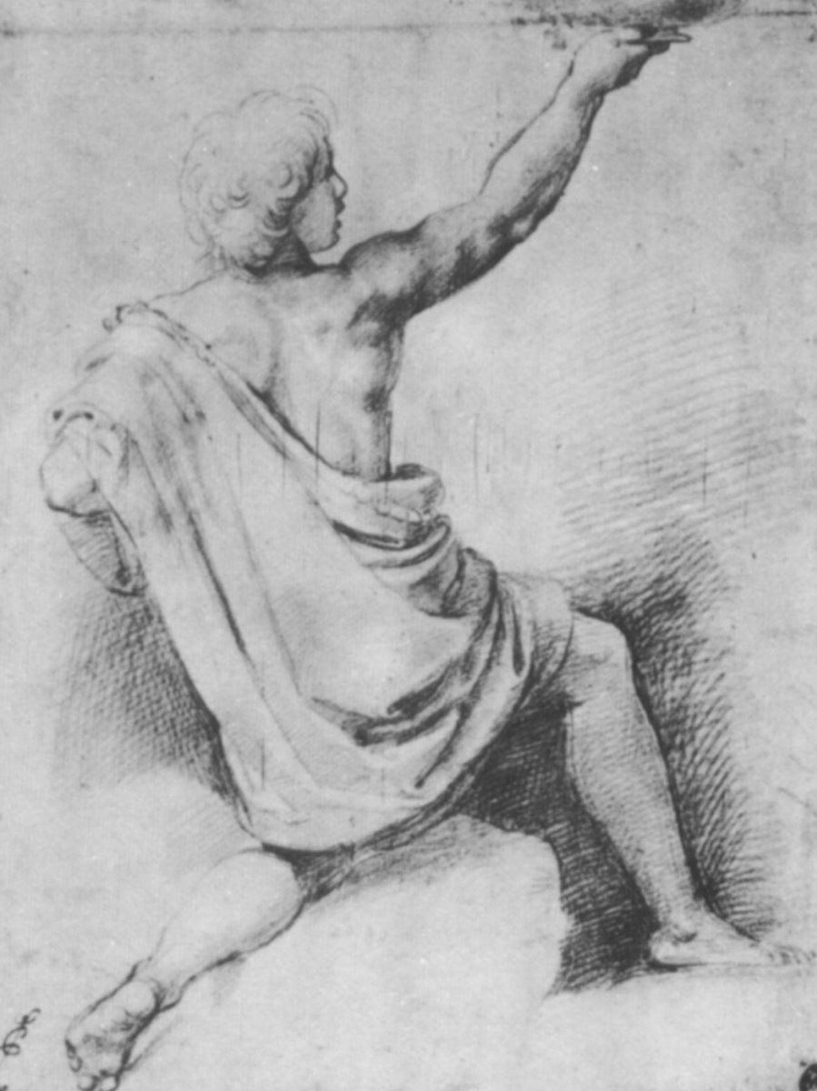 Raphael Sanzio. Ganymede. Sketch for painting of the loggia of psyche
