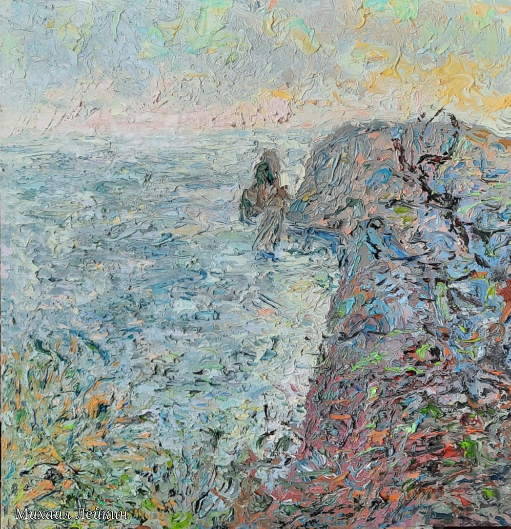 Mikhail Leikin. The cliffs of Fiolent. Sunset