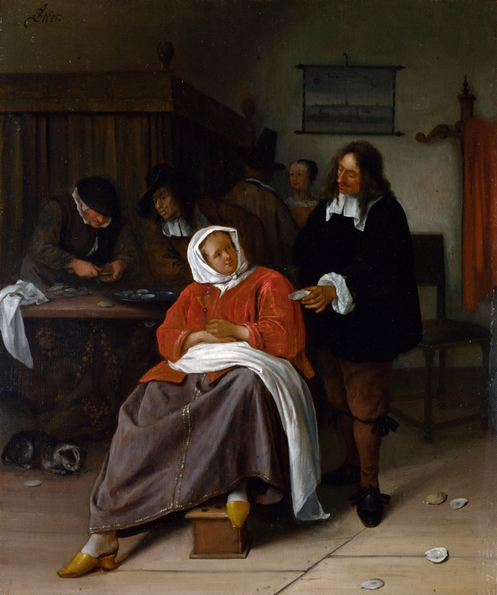 Jan Steen. Man offering a woman an oyster