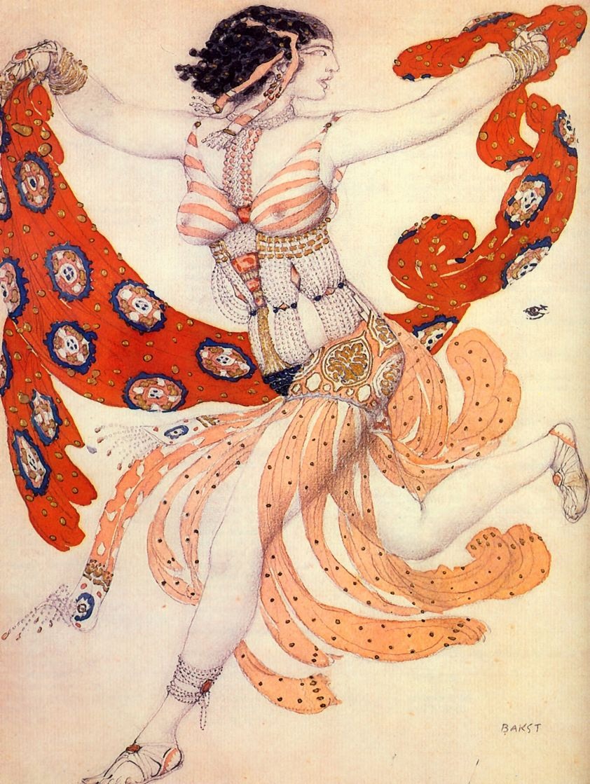 Lev Samoilovich Bakst (Leon Bakst). Costume of Cleopatra for IDA Rubinstein for the ballet "Cleopatra" to music by A. S. Arensky