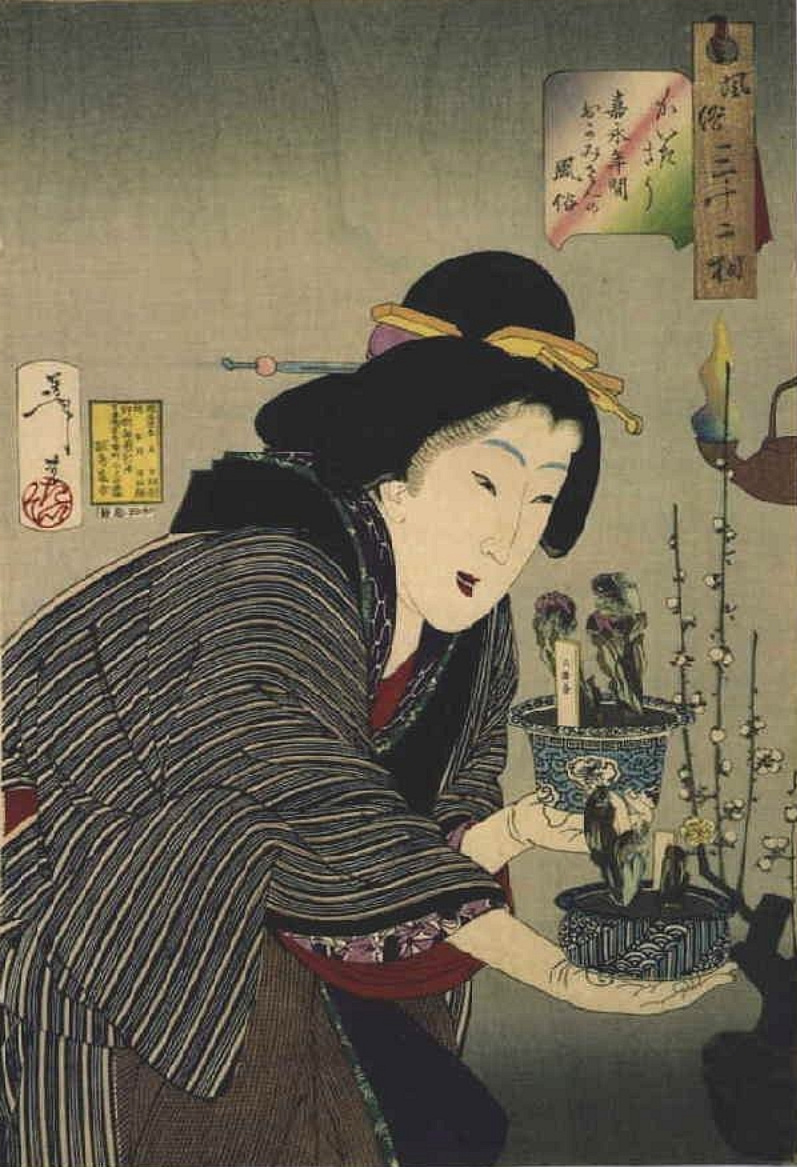 Tsukioka Yoshitoshi. The interest of the Housewives of the period, Kaei. Series "32 the feminine face of everyday life"